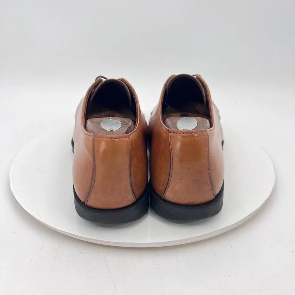 Allen Edmonds Tribeca Men Size 9D Brown Walnut Leather Derby Dress Shoes